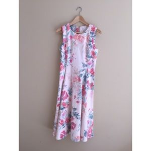 Calvin Klein floral sleeveless fit and flare dress